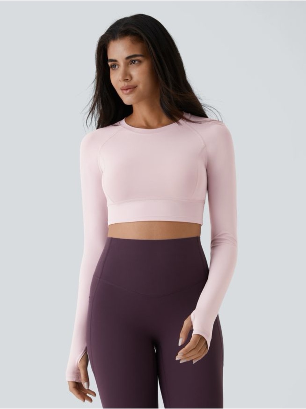 Halara Solid Thumb Hole Cropped Yoga Sports Top